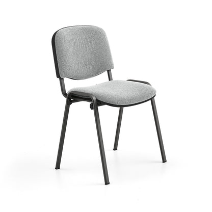Konferansestol NELSON, 4-pk., lys grå/svart