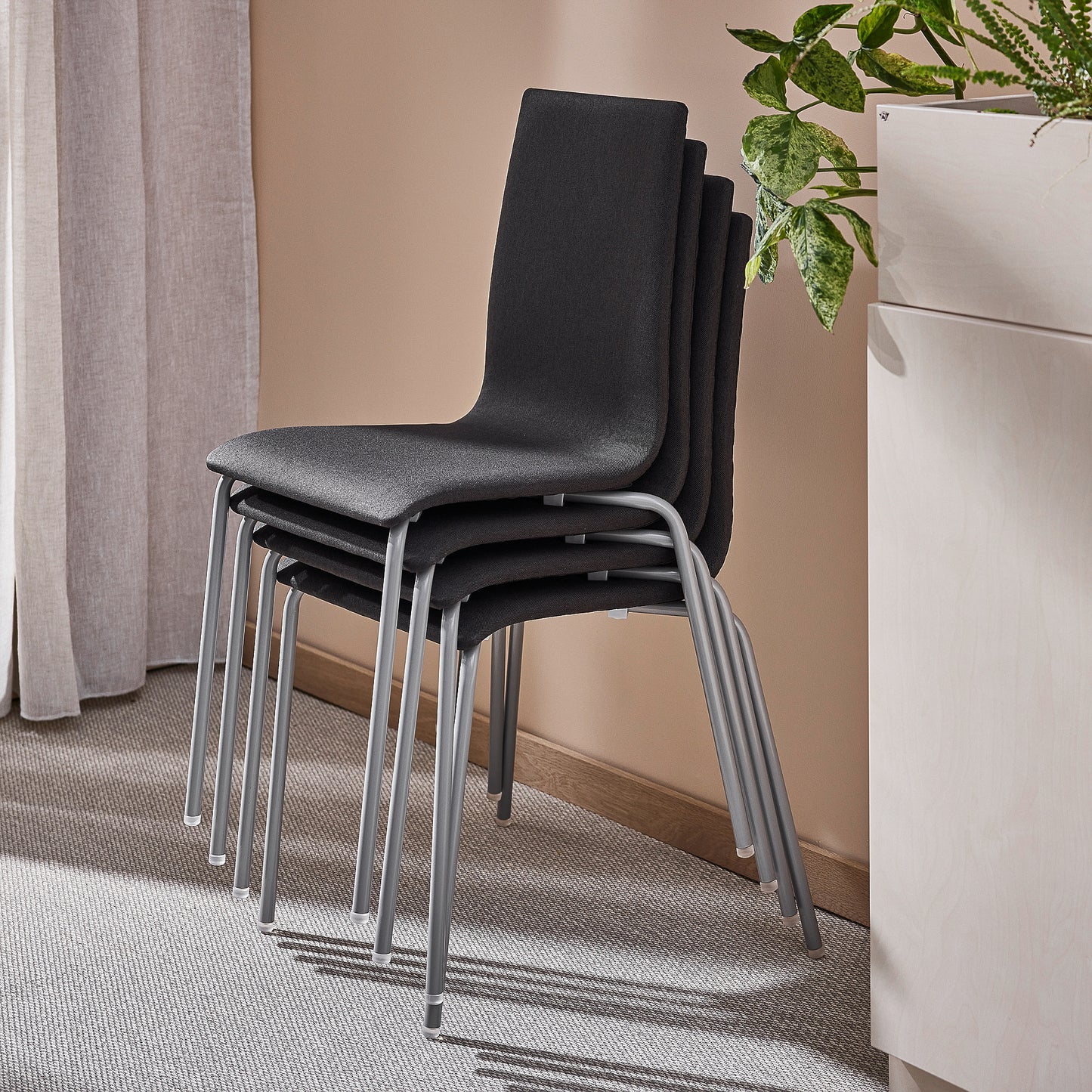 Konferansestol MELVILLE, 3-pk., mørk grå