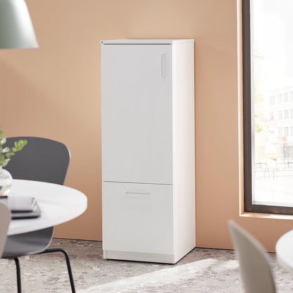 Kildesorteringsskap FAHRENHEIT, skuff, hvit, avfallsbeholder + 21 l plastbakke