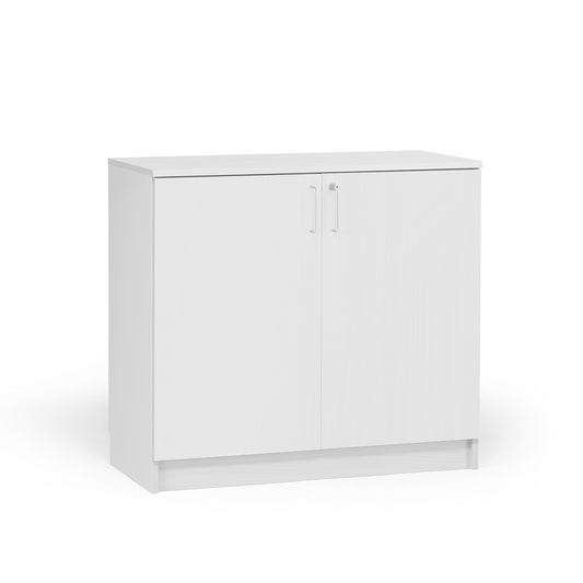 Materialskap THEO, H900 B1000 D320 mm, låsbart, hvit