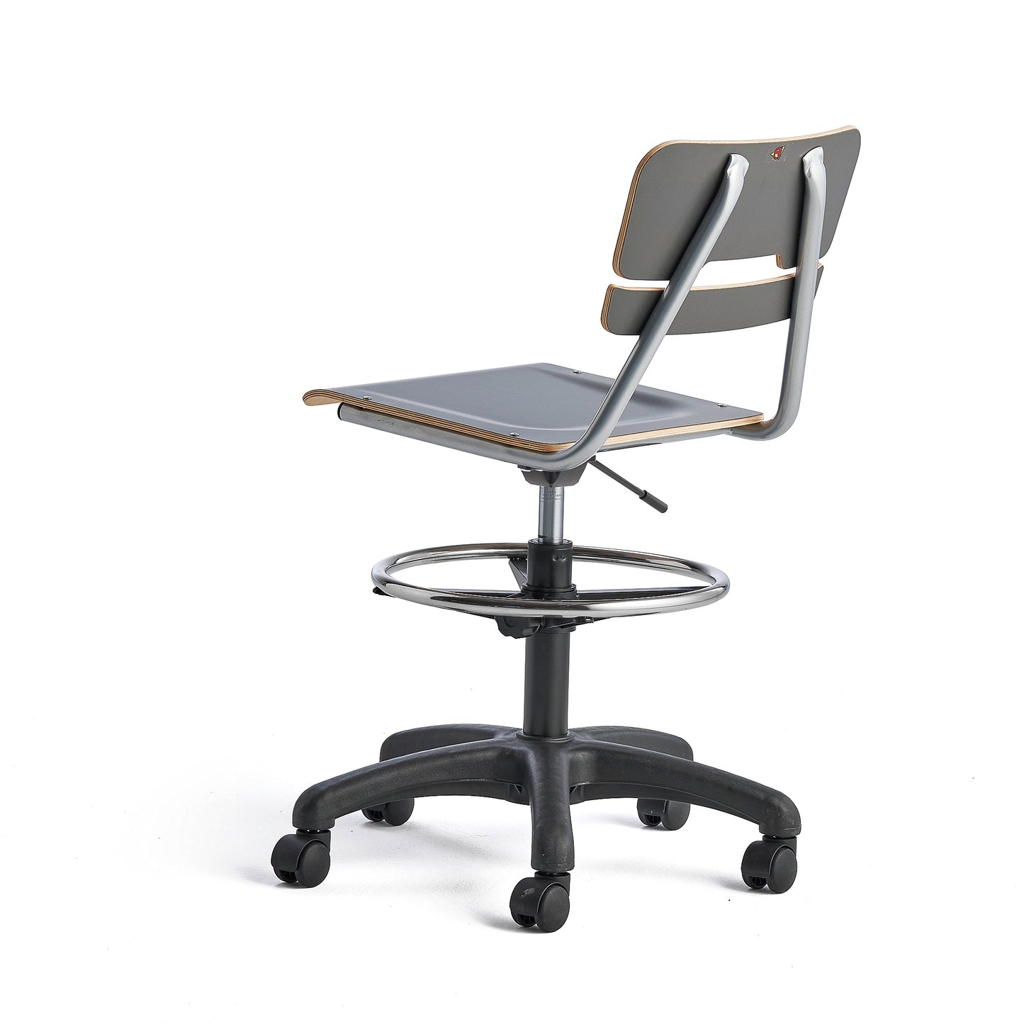 Stol LEGERE, hev/senk, stort sete, hjul, 530–720 mm, antrasitt