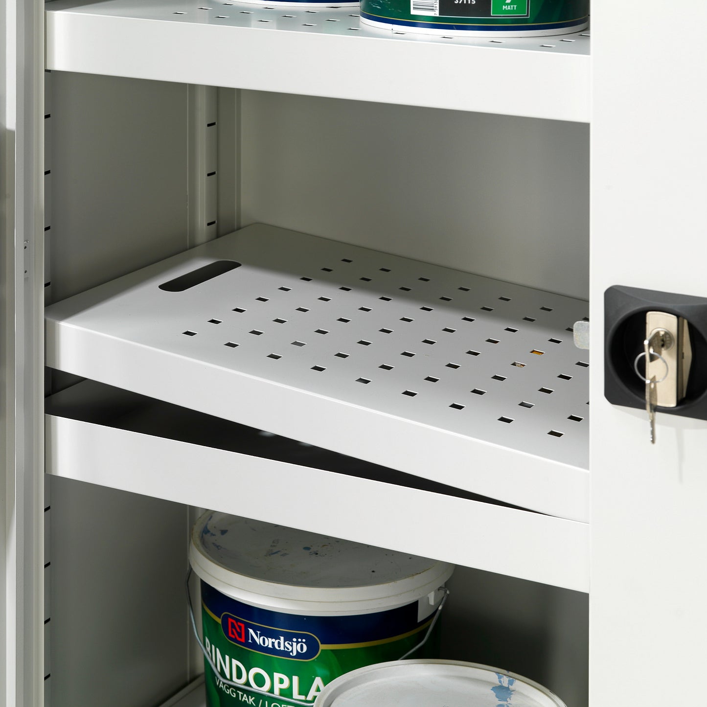 Kjemikalieskap METHOD, 4 hyller, H1900 B1000 D400 mm, grå