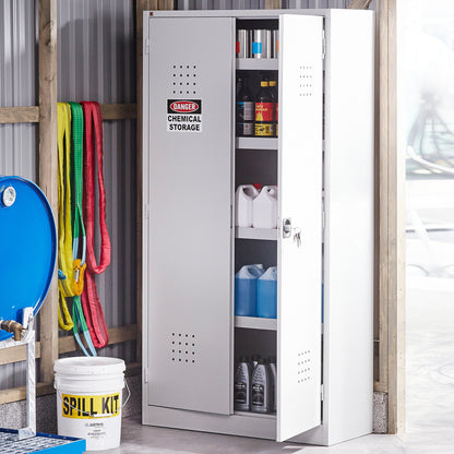 Kjemikalieskap METHOD, 4 hyller, H1900 B1000 D400 mm, grå