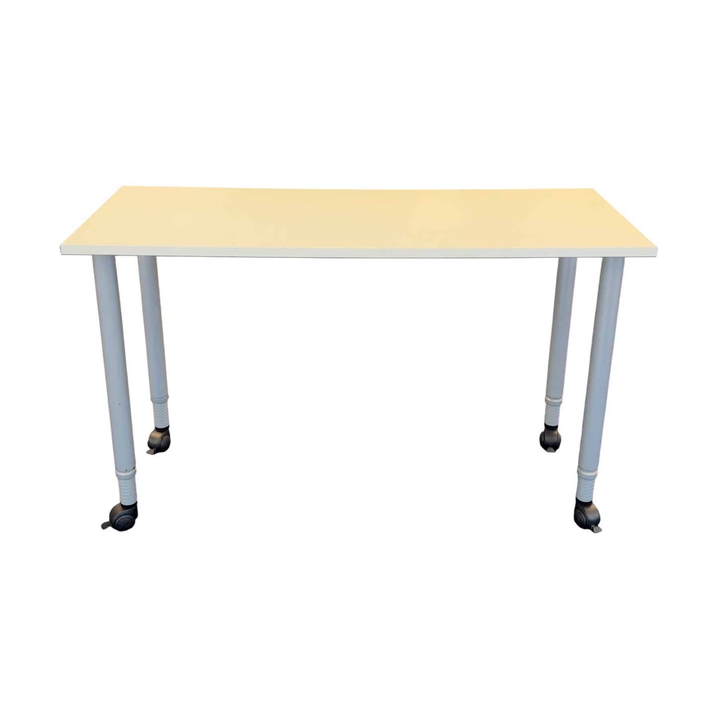 Skrivebord 130x50 cm, hvit laminat