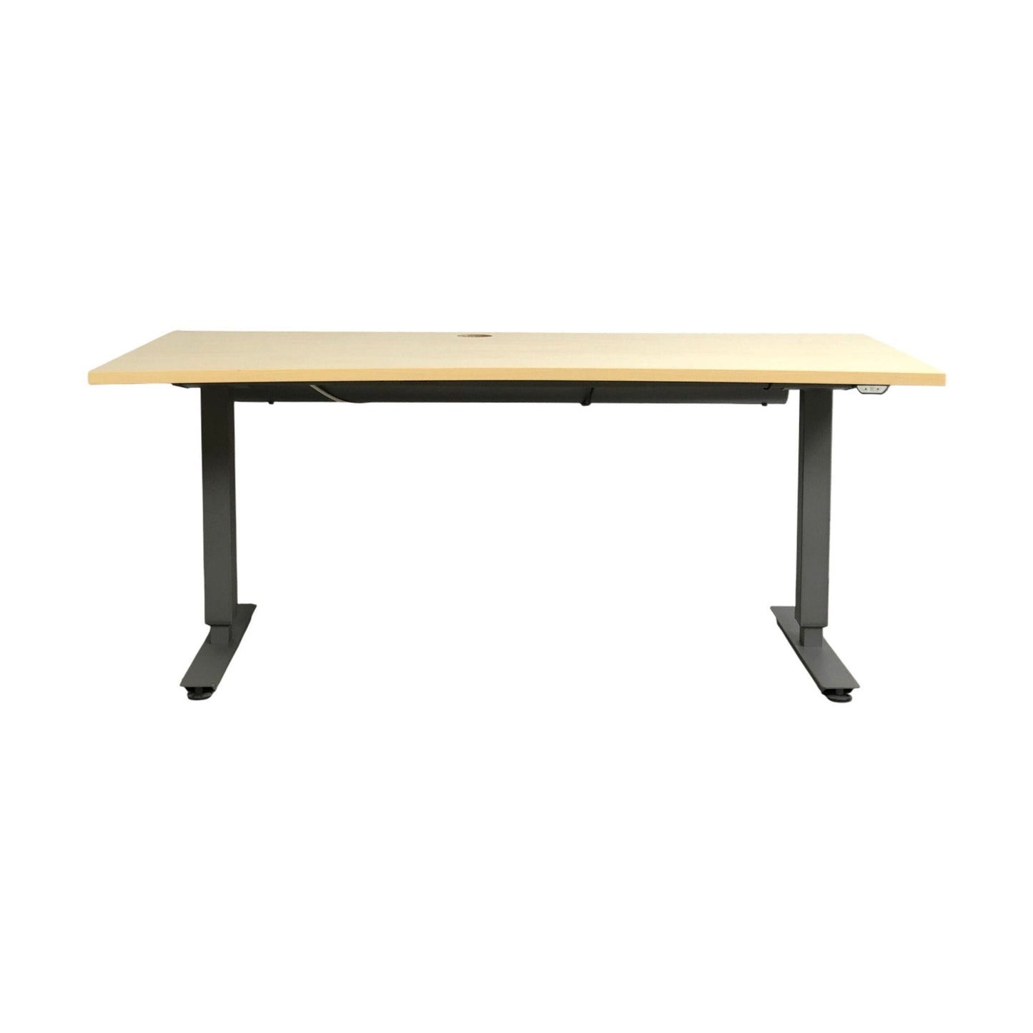 El hev/senk skrivebord med magebue fra EFG, trefarget, 160x90 cm