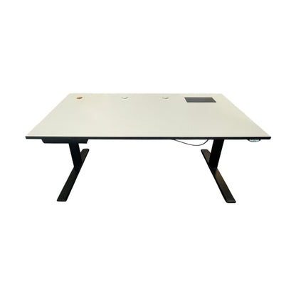 Elektrisk hev/senk skrivebord, sort og hvit, 160x80 cm