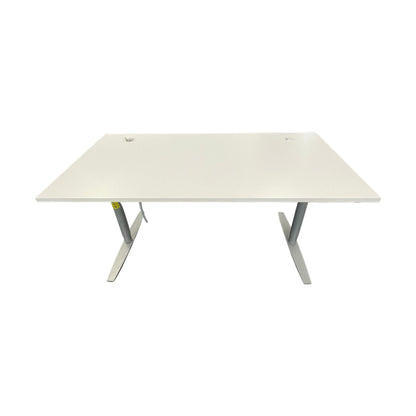 Elektrisk hev/senk skrivebord, hvit laminat, 160x80 cm