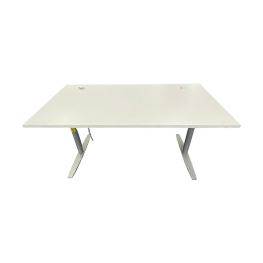 Elektrisk hev/senk skrivebord, hvit laminat, 160x80 cm