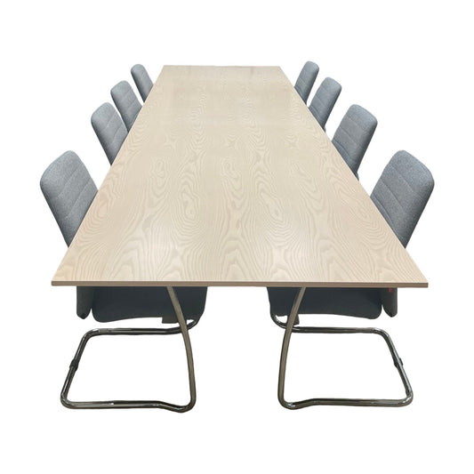 Møtebord, laminat trefarget, 400x120 cm