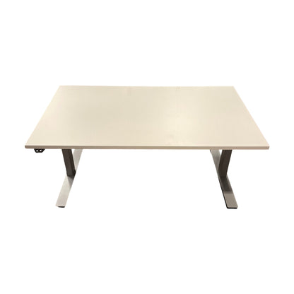 Elektrisk hev/senk skrivebord med Linak-motor, hvit laminat, 160x80 cm