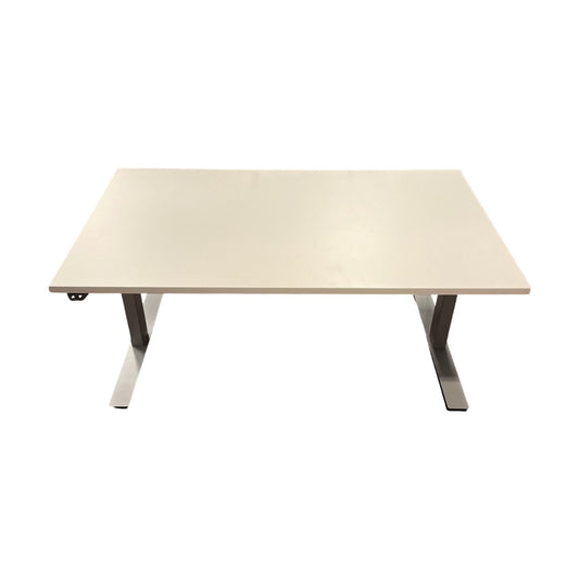 Elektrisk hev/senk skrivebord med Linak-motor, hvit laminat, 160x80 cm