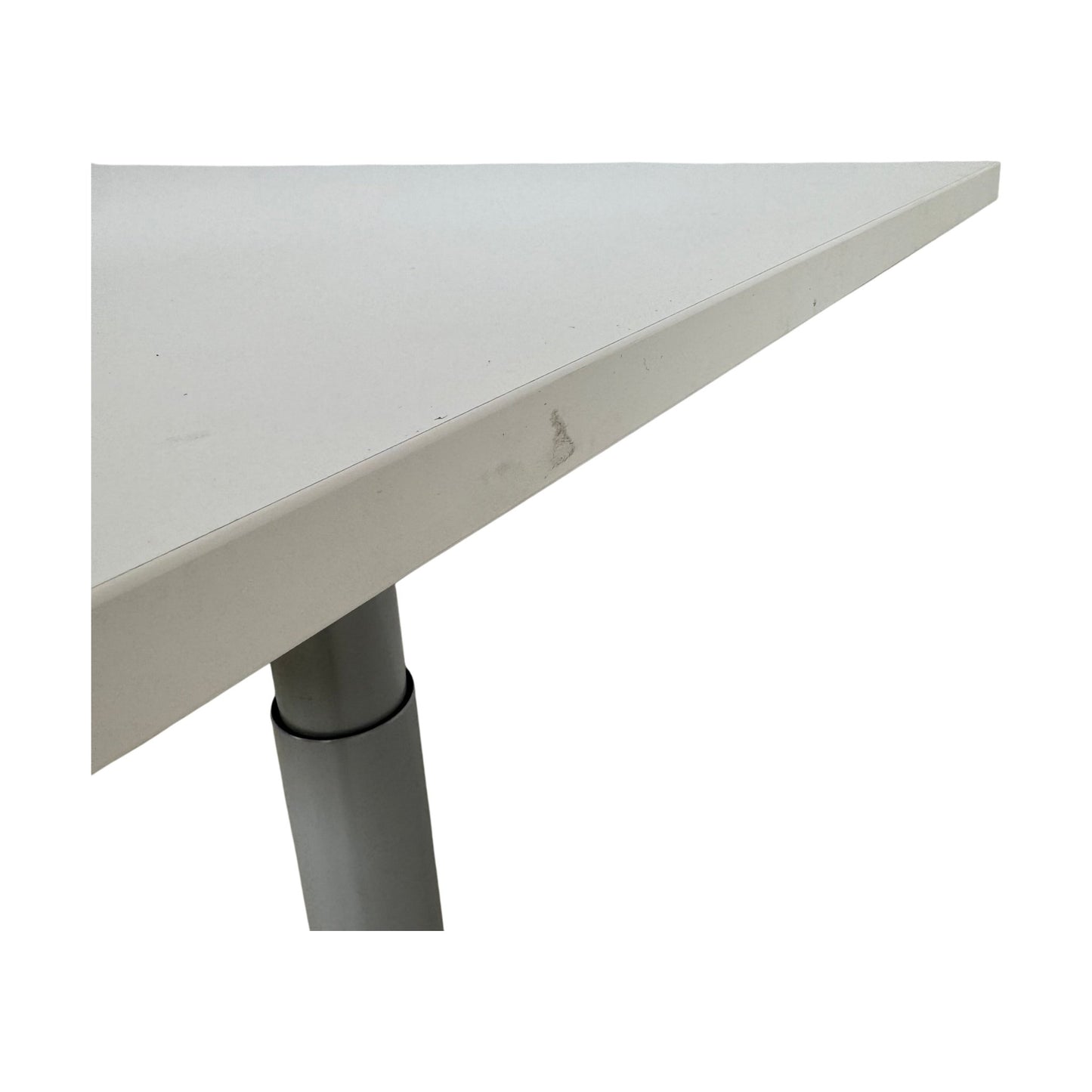 El hev/senk skrivebord 140x80 cm, hvit, Edsbyn