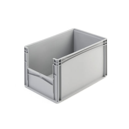 Helt nytt | Plastkasse FRASER, L600 B400 H320 mm, grå