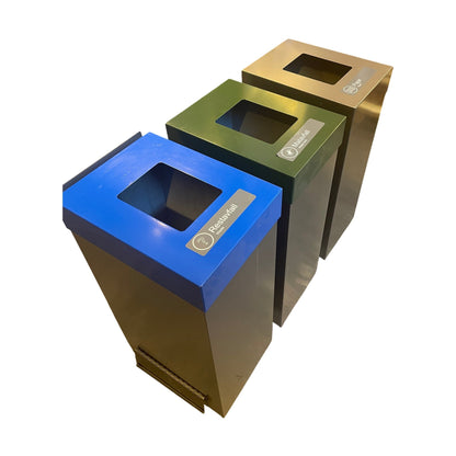 Sett med 3 stk avfallsbøtter med lukeåpning, 43x32x79 cm