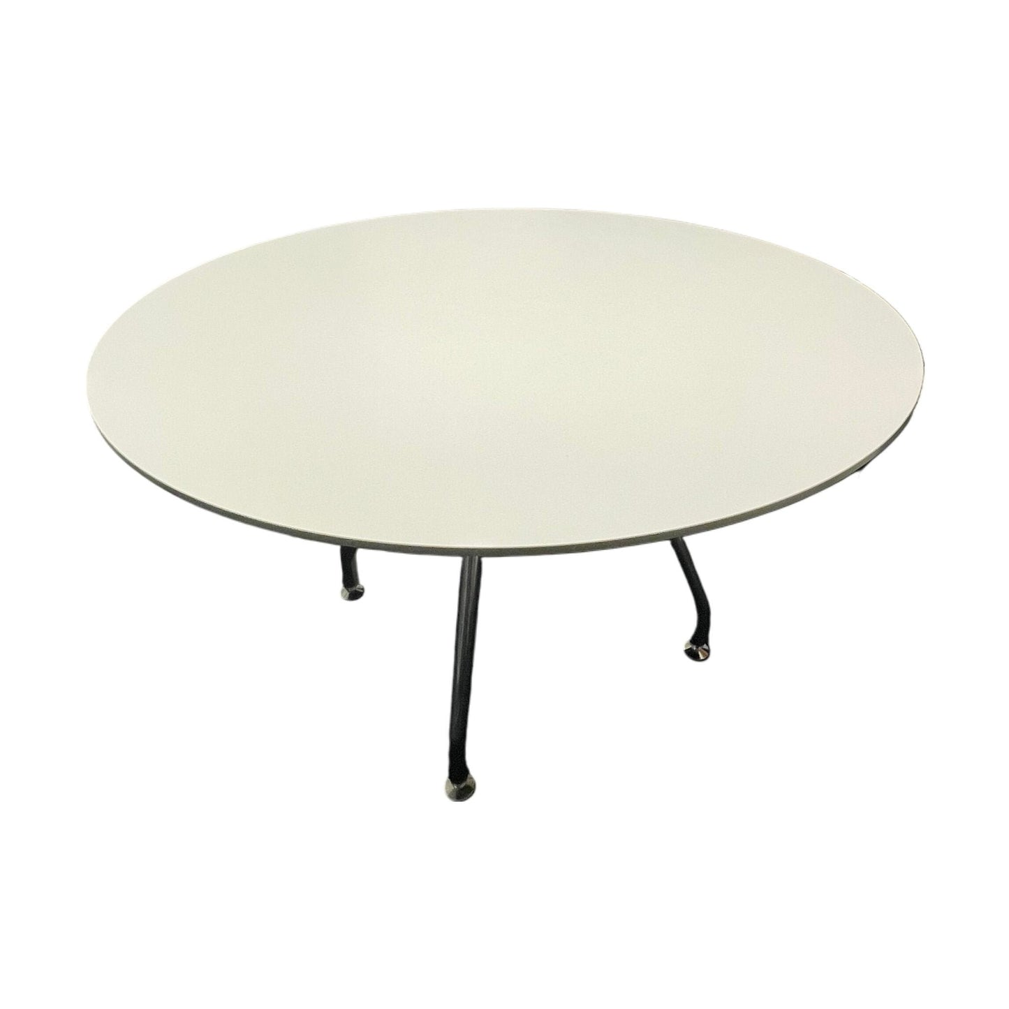 Duba B8 rundt møtebord, hvit laminat, Ø120 cm