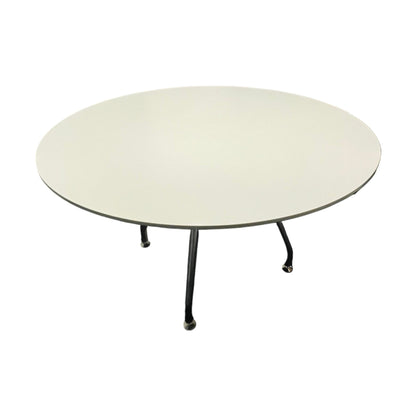 Duba B8 rundt møtebord, hvit laminat, Ø120 cm