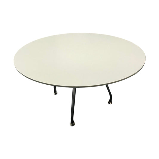 Duba B8 rundt møtebord, hvit laminat, Ø120 cm