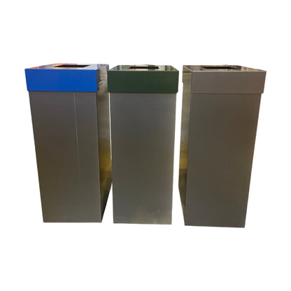 Sett med 3 stk avfallsbøtter med lukeåpning, 43x32x79 cm