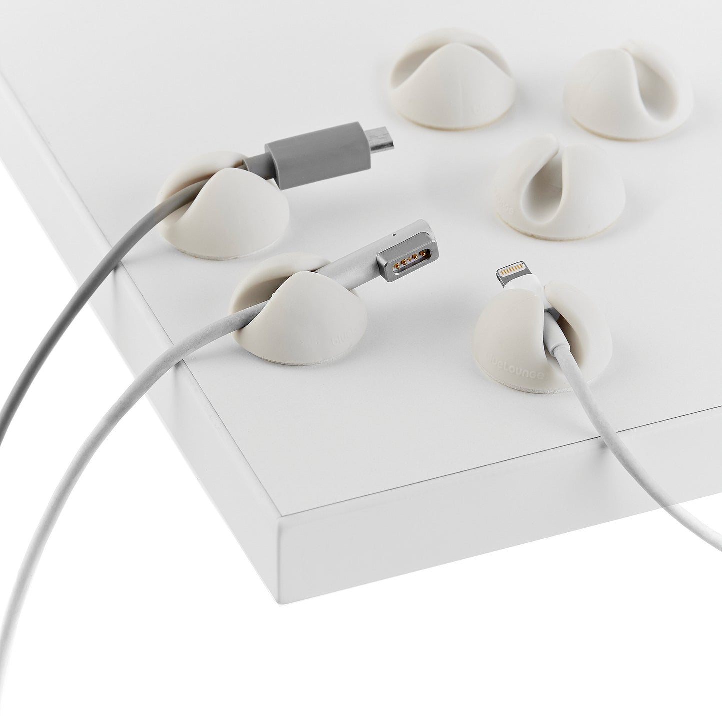 Kabelholder, 6-pk, hvit fra AJ Produkter