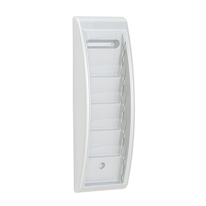 Brosjyrestativ PROMOTE, 5 rom, A5, sølv