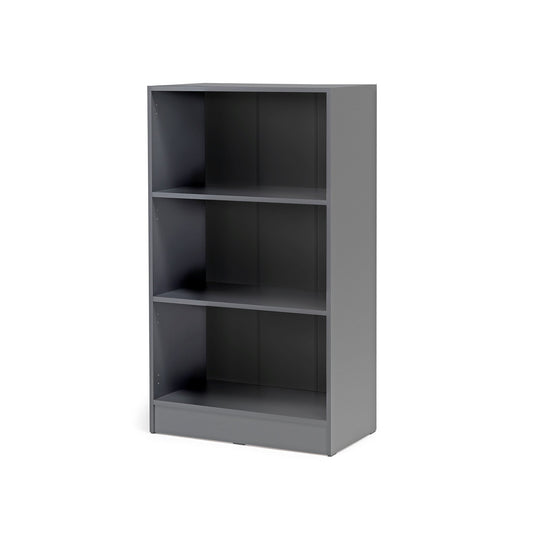 Bokhylle FLEXUS, H1325 B760 D415 mm, grå laminat fra AJ Produkter