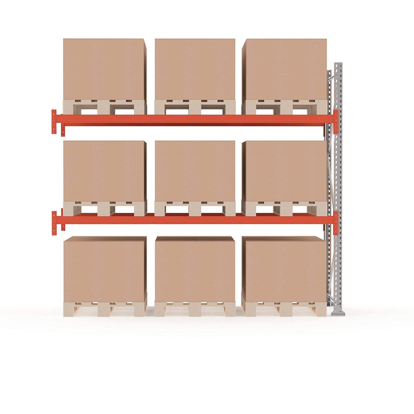 Pallereol ULTIMATE, påbyggseksjon, 9 paller, H2500 B2750 D1100 mm fra AJ Produkter