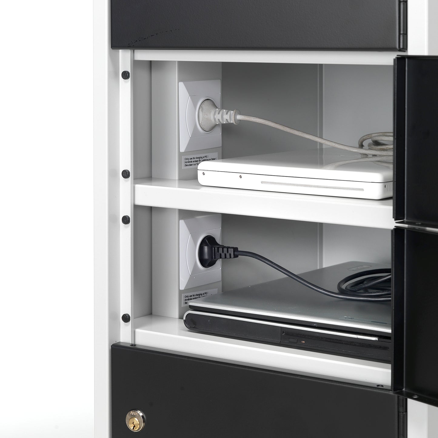 Ladeskap RECOVER, 10 rom, grå/svart