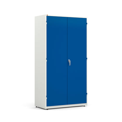Oppbevaringsskap SPIRIT, ekstra stort, H1900 B1020 D500 mm, hvit/blå