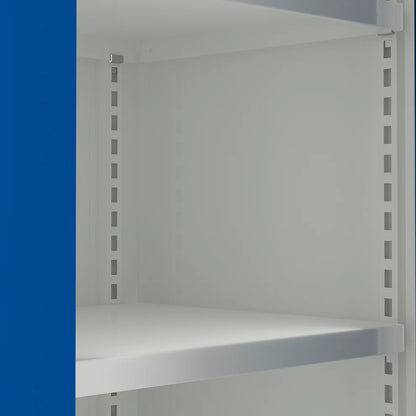 Oppbevaringsskap SPIRIT, ekstra stort, H1900 B1020 D500 mm, hvit/blå