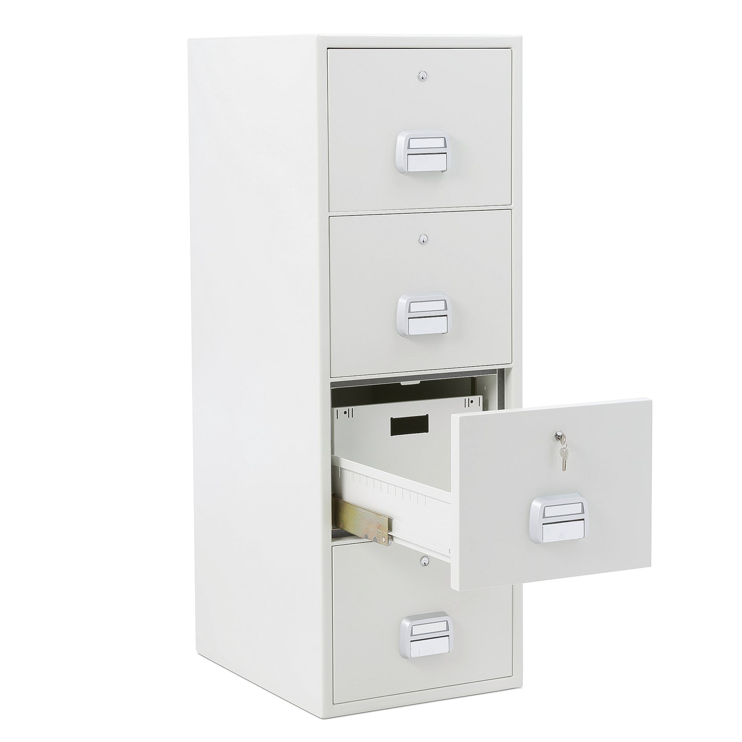 Brannsikkert arkivskap SHELL, 90 min., nøkkellås, 1500x520x680 mm, 4 skuffer