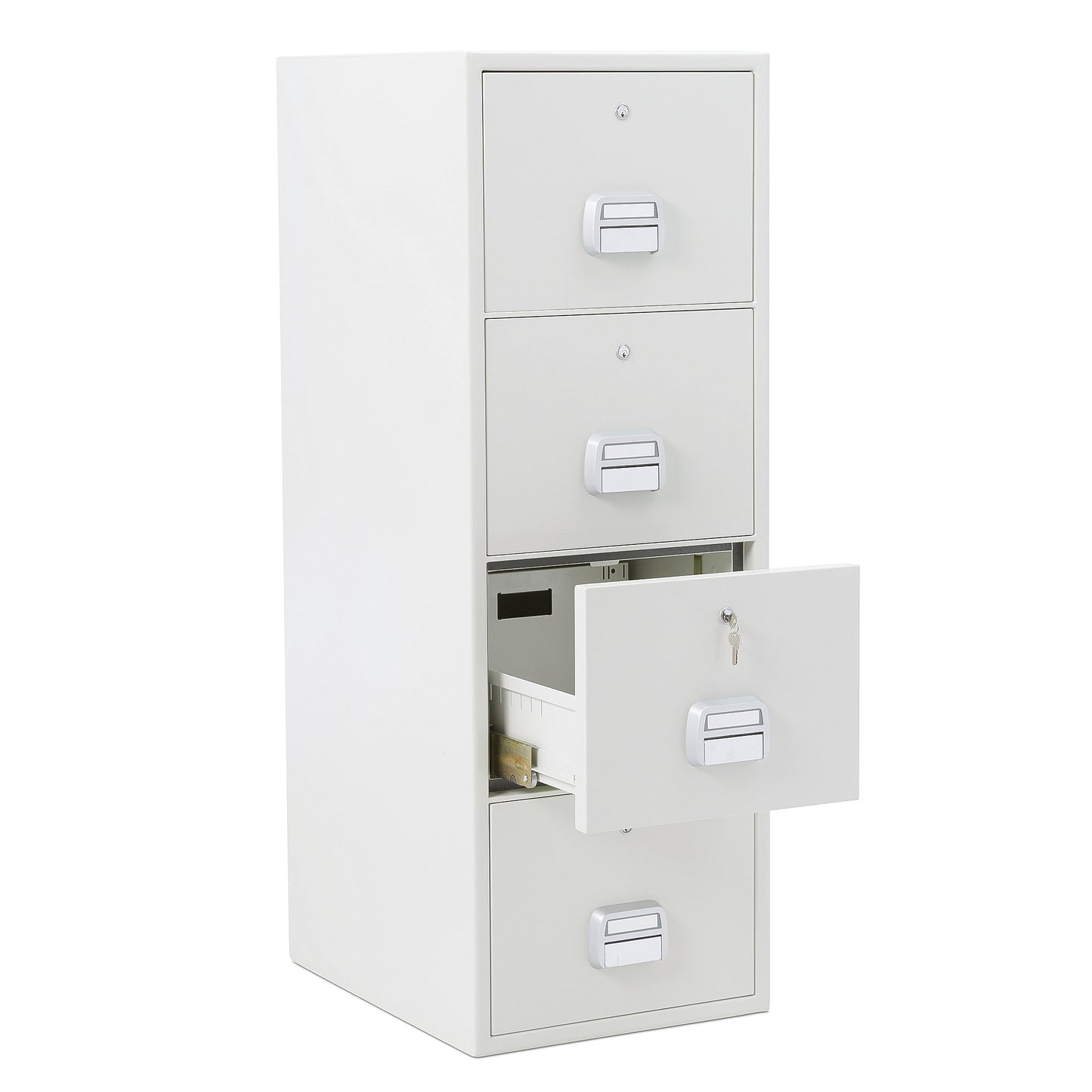 Brannsikkert arkivskap SHELL, 90 min., nøkkellås, 1500x520x680 mm, 4 skuffer