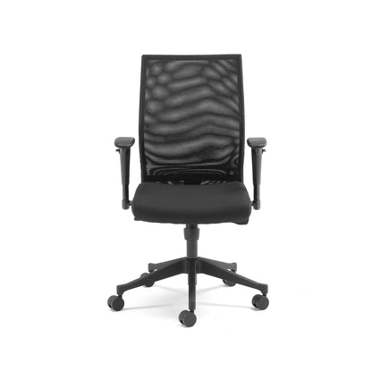 Kontorstol MILTON med nettingrygg, svart