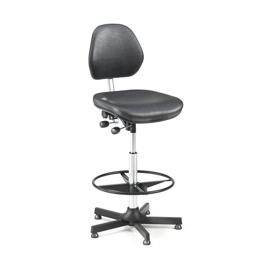 Arbeidsstol AUGUSTA, vinyl, 650–900 mm, svart fra AJ Produkter