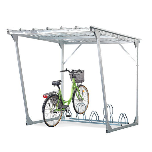 Sykkelgarasje galvanisert, H2170 B2000 D2250 mm, ekskl. sykkelstativ fra AJ Produkter