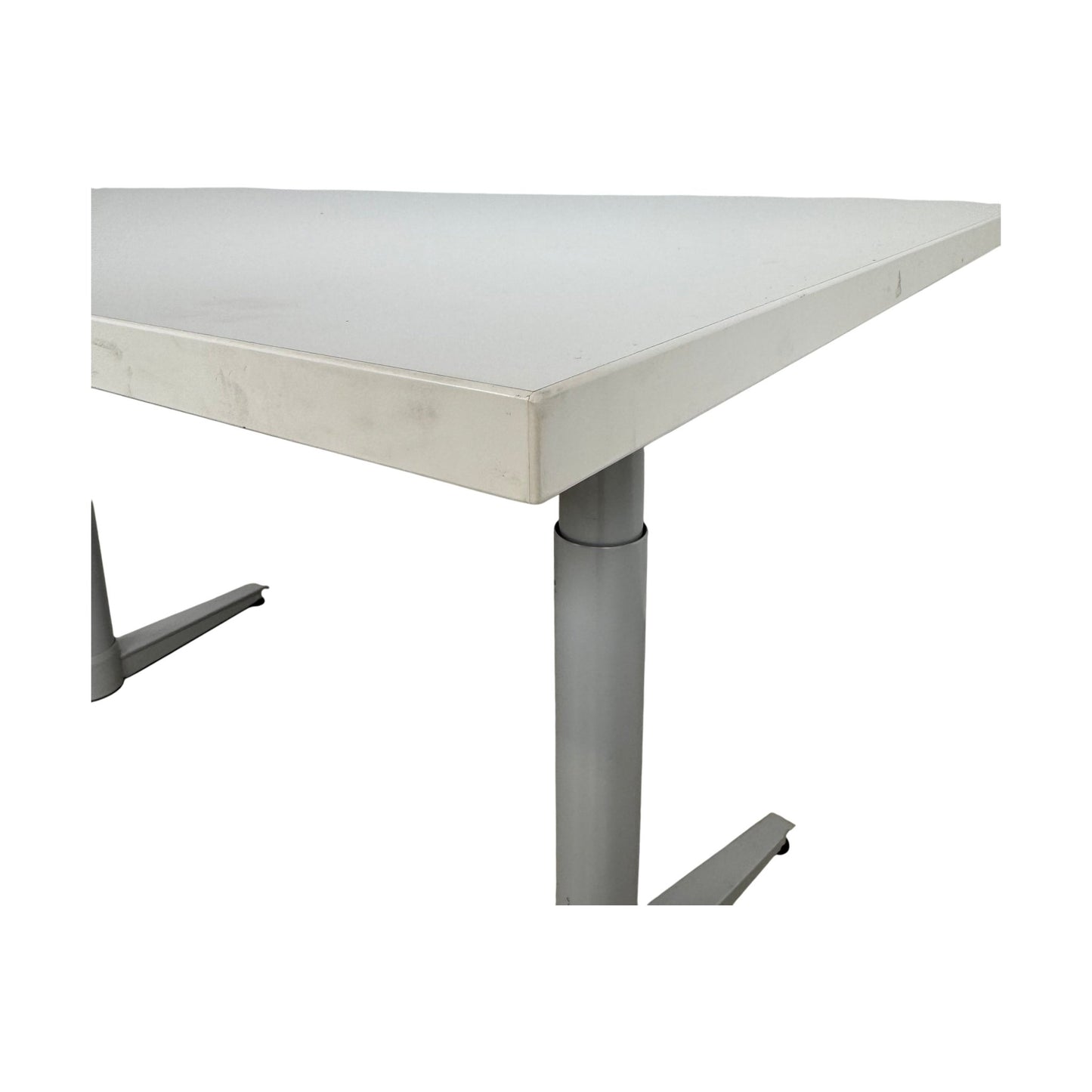 El hev/senk skrivebord 140x80 cm, hvit, Edsbyn