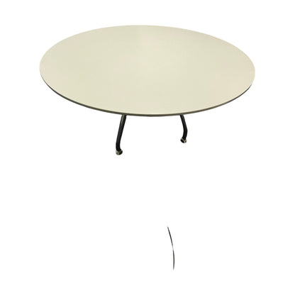 Duba B8 rundt møtebord, hvit laminat, Ø120 cm