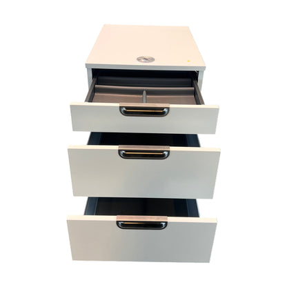 Arkivskap på hjul, hvit