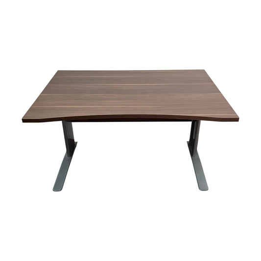 Brunt skrivebord m/ grå ben, 120cm