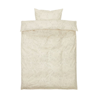 SVEA sengetøy, 100% bomull, offwhite, blomsterdesign