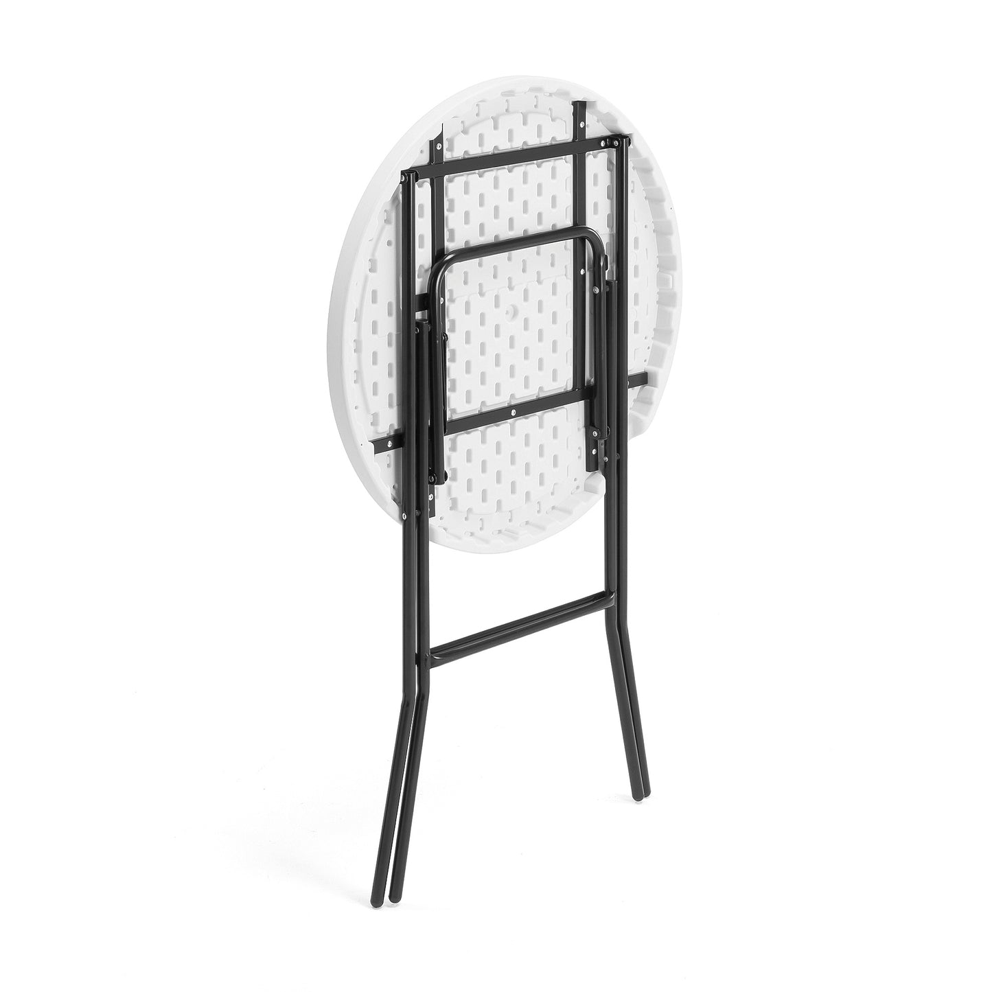 Ståbord KLARA, sammenleggbart, Ø800 H1100 mm, svart stativ