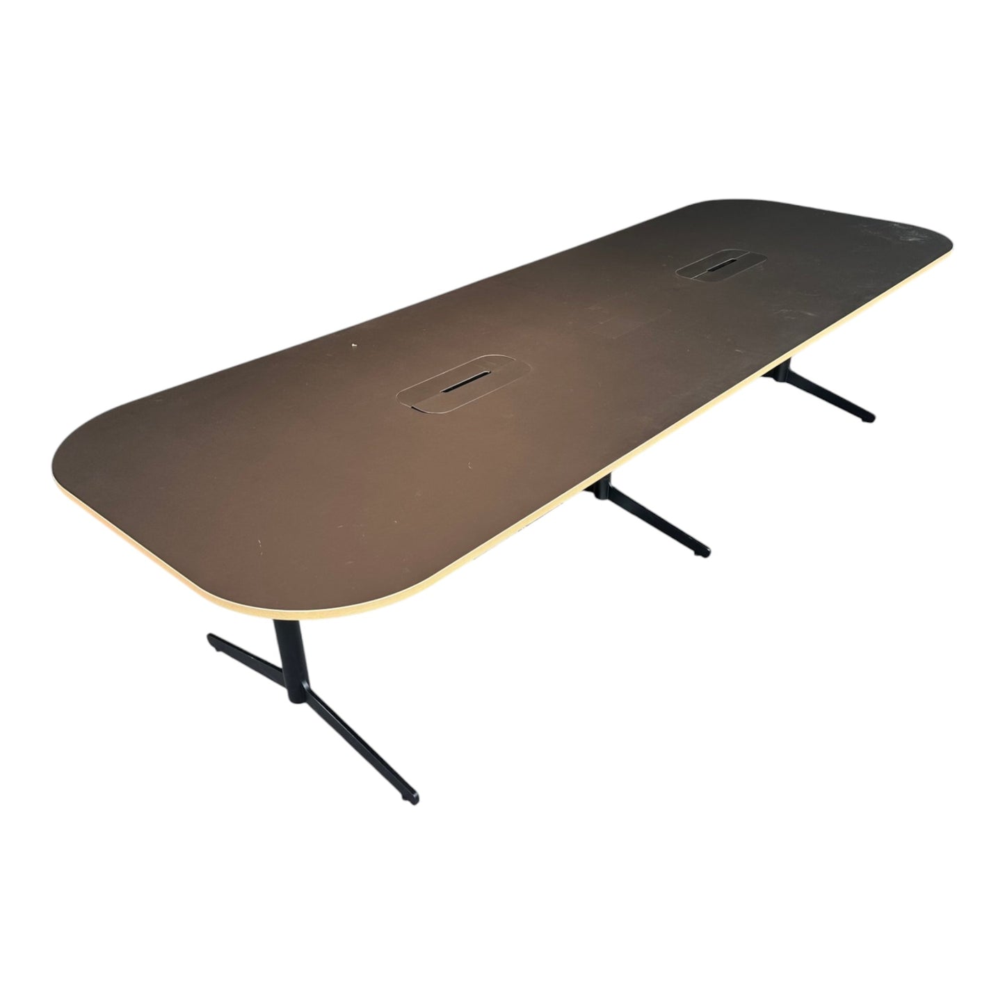 Feather møtebord fra Edsbyn, sort MDF, 320x110 cm