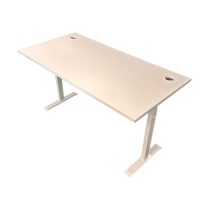 Helhvit skrivebord justerbart, 140x70 cm, Edsbyn