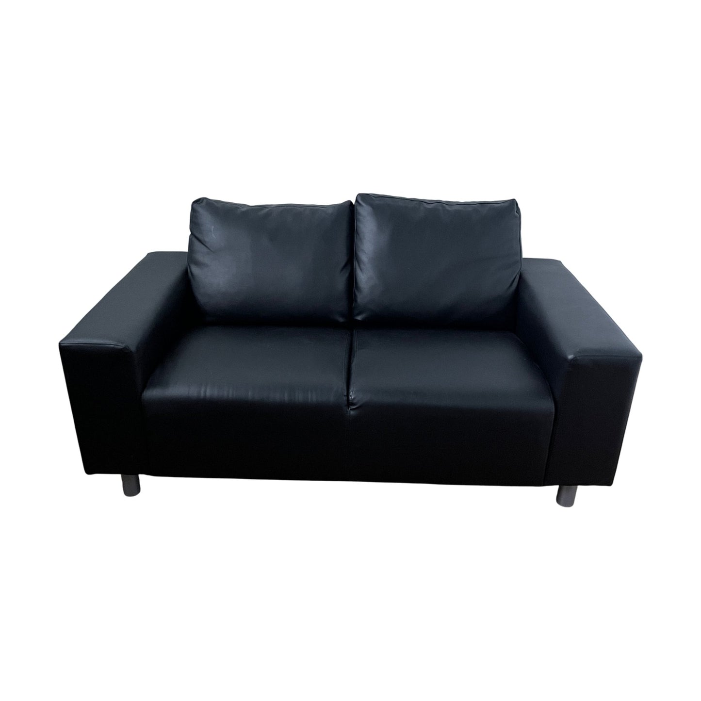 Sort 2-seter sofa i skinn