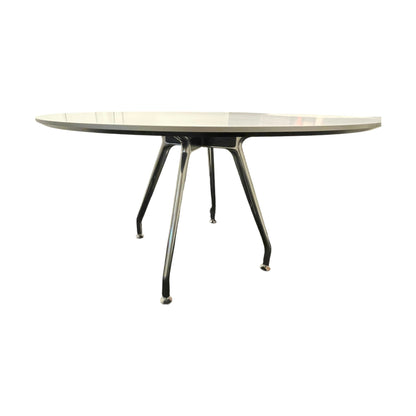 Duba B8 rundt møtebord, hvit laminat, Ø120 cm