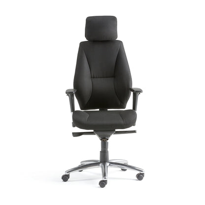 Kontorstol STIRLING med høy rygg, svart stoff