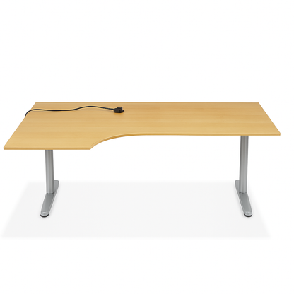 Elektrisk hev/senk skrivebord, trefarget, 200x120 cm