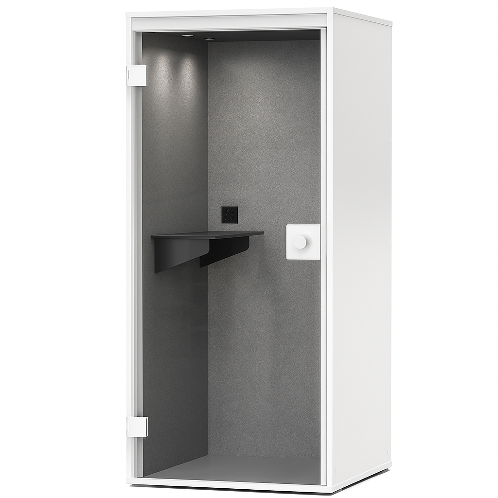 Focus stillerom fra Berlin Acoustics – hvit, 970x990x215 cm