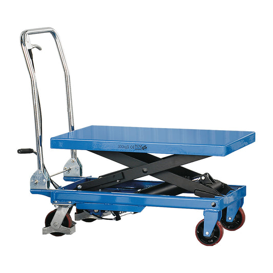 Hydraulisk løftevogn ACE, 500 kg, L1600 B810 mm, blå fra AJ Produkter