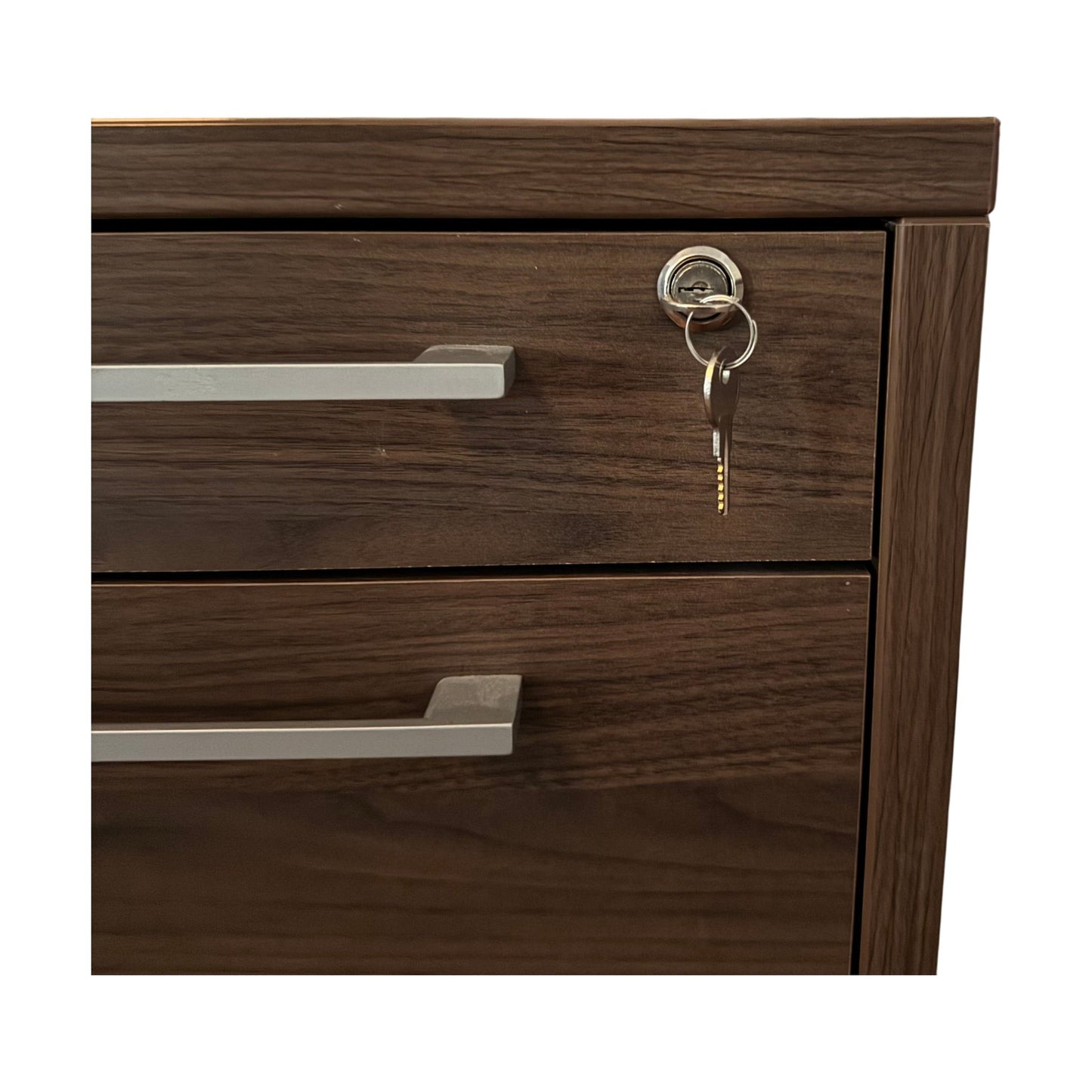 Låsbar skuffeseksjon på hjul med 4 skuffer