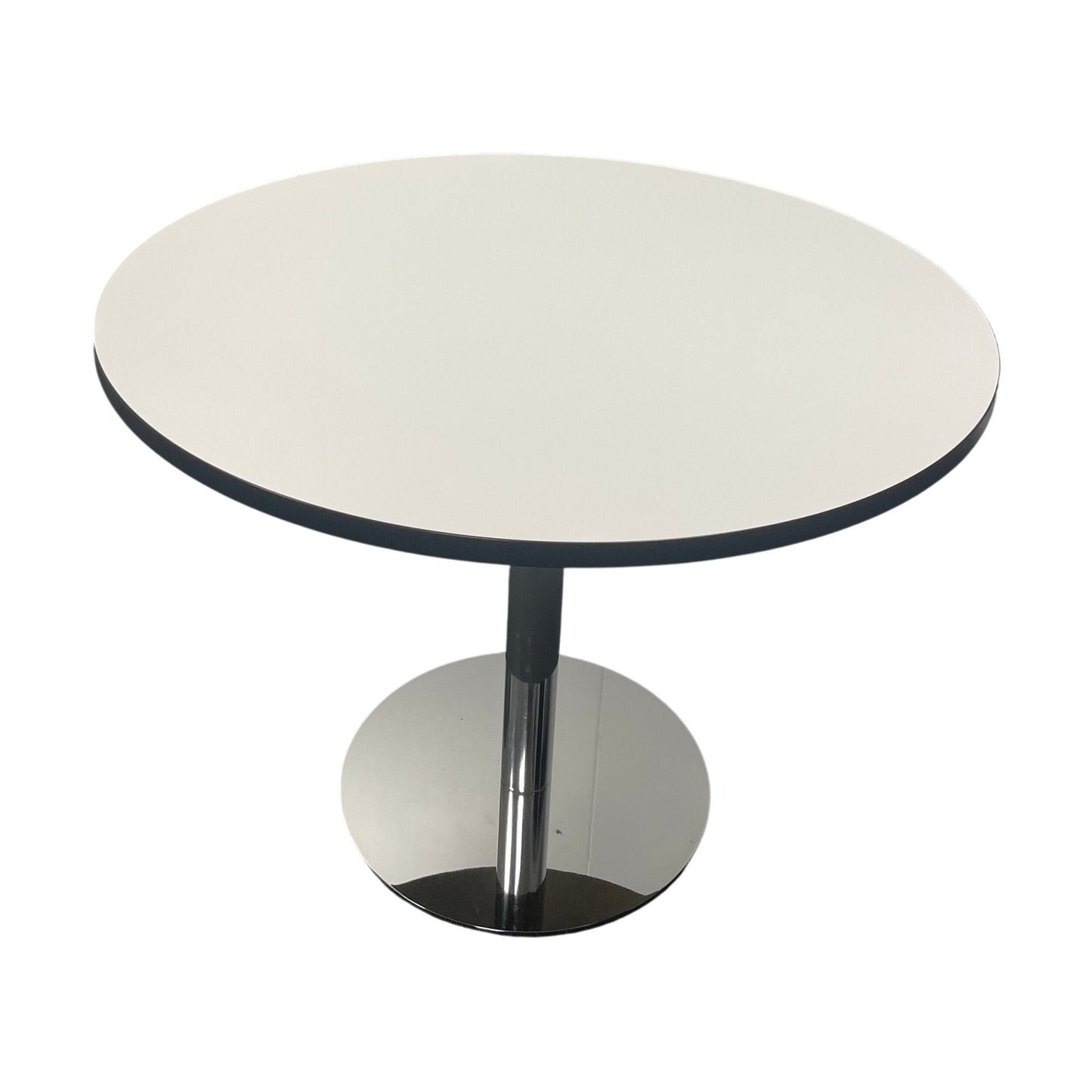 Rundt møtebord, hvit laminat, 100x100 cm